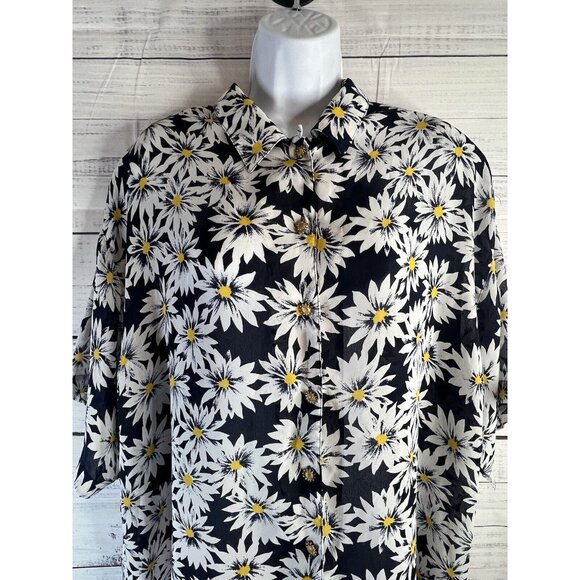 Vintage Kathryn Deene New York Button Down Floral Shirt Size 22/24 Short Sleeve - Picture 2 of 14